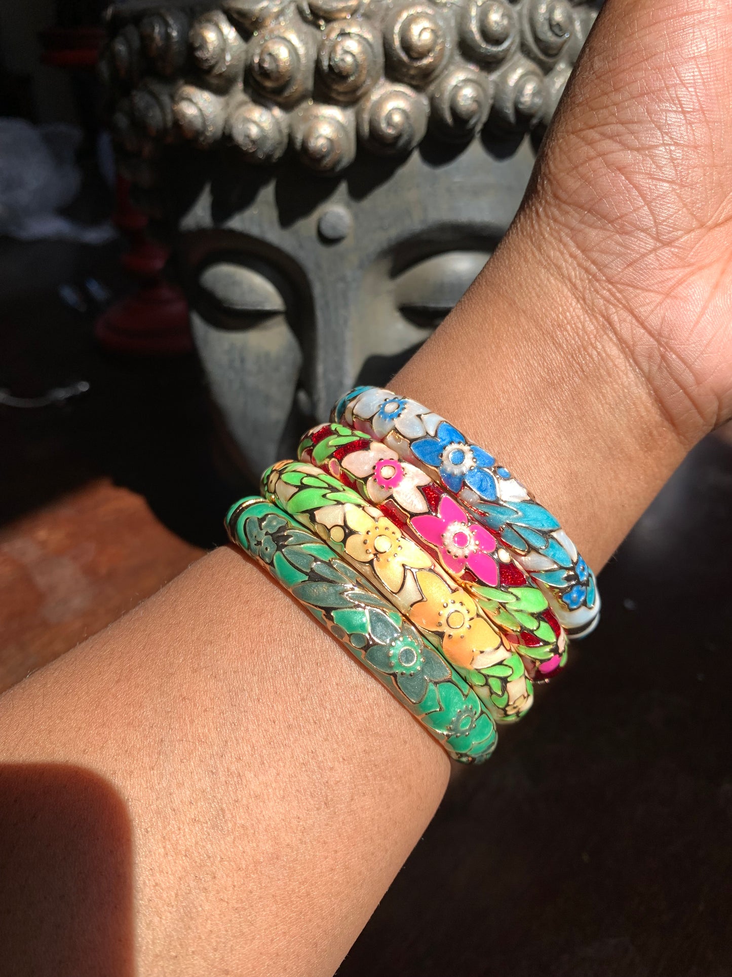 Floral vintage cuff bangle