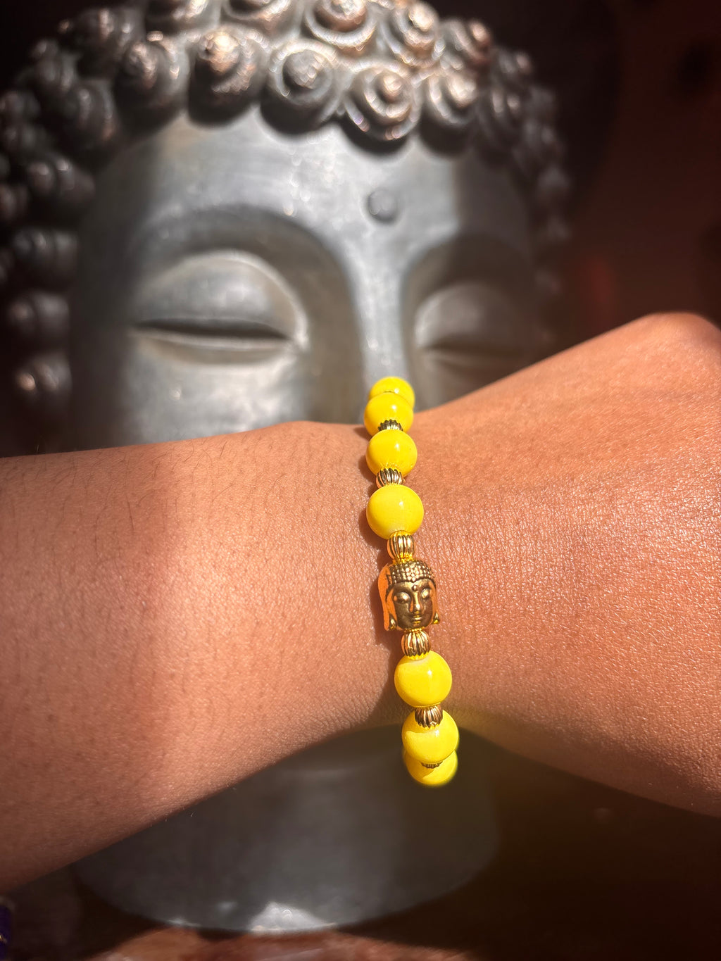 Buddha head beaded bracelet