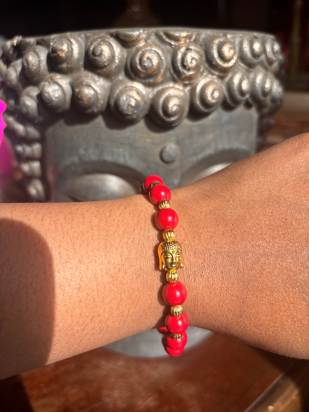 Buddha head beaded bracelet