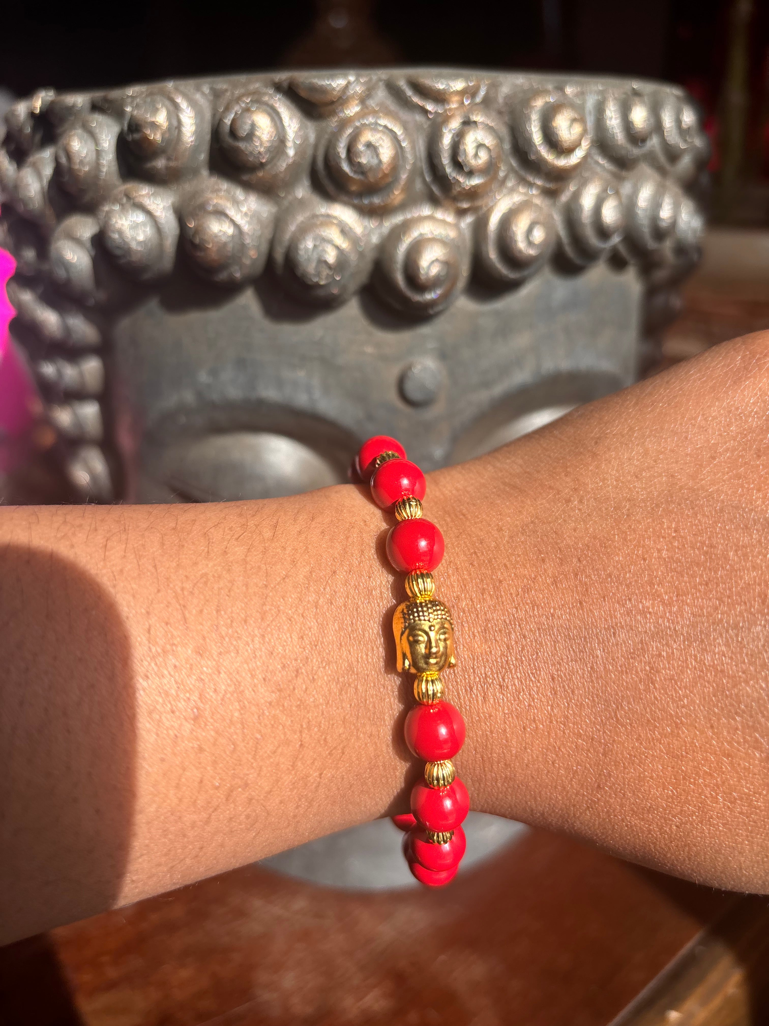 Buddha head beaded bracelet