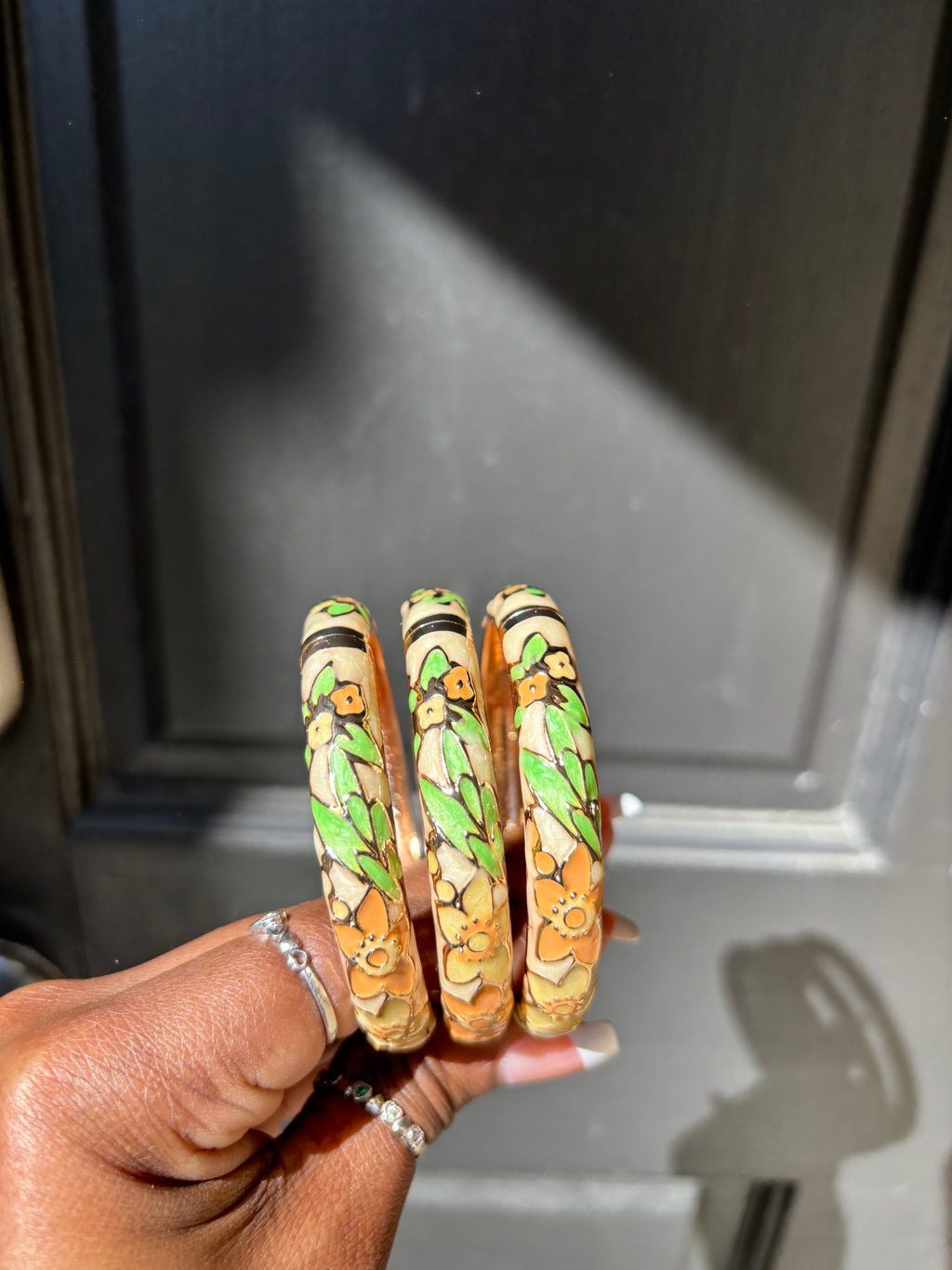 Floral vintage cuff bangle