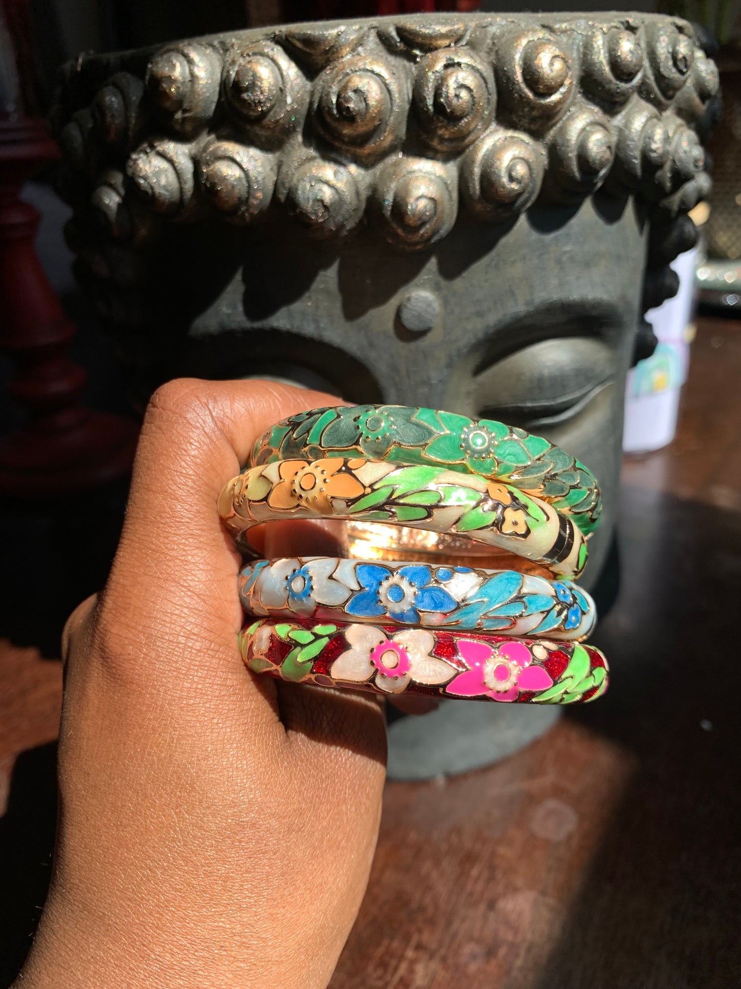 Floral vintage cuff bangle