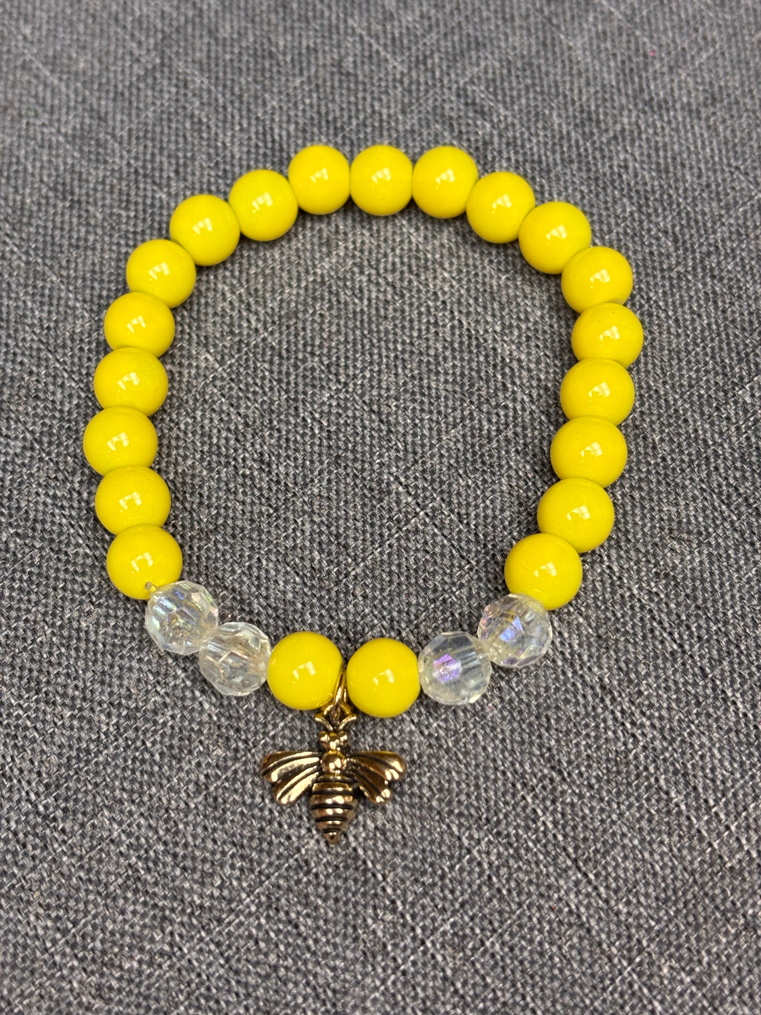 Yellow beyhive beaded bracelets