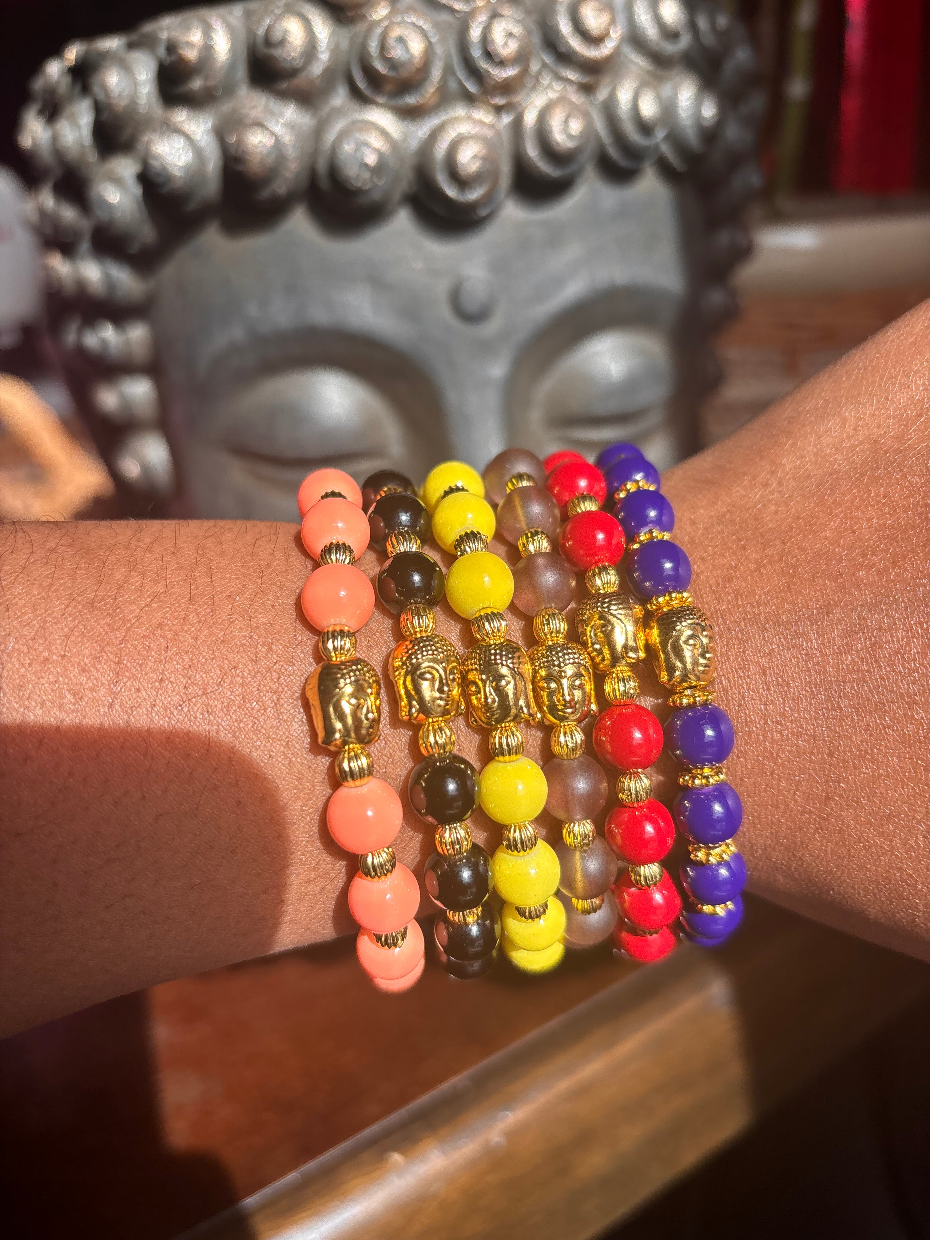 Buddha head beaded bracelet