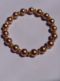 Rose gold  pearl color 6MM beaded bracelet