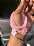 Pink flower bracelet