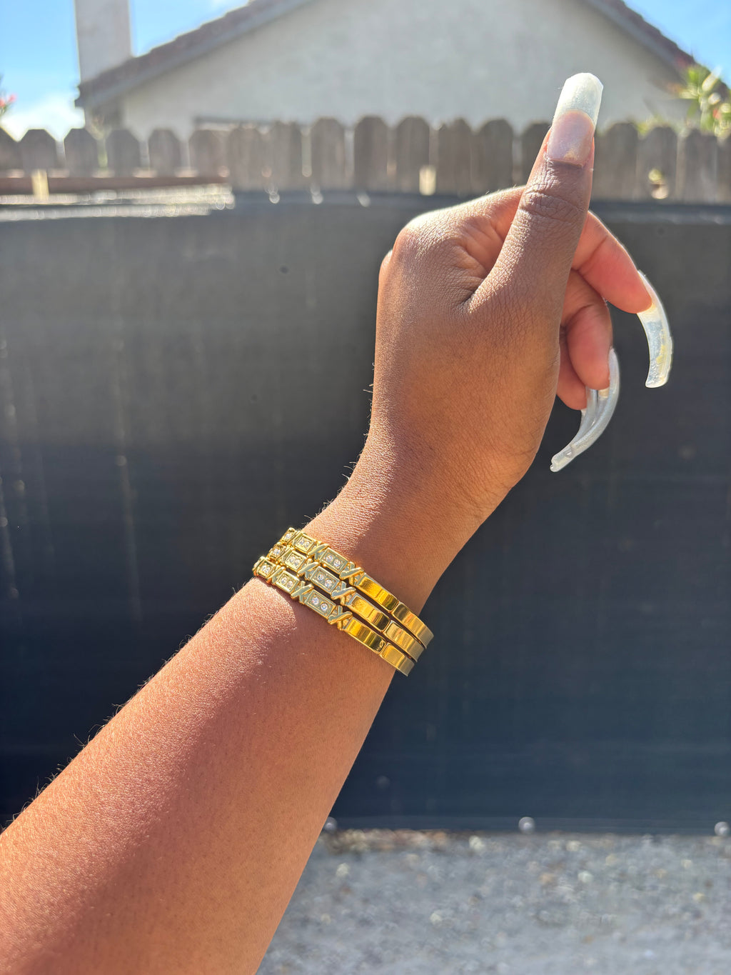 Cross bangle in 304 stainless steel