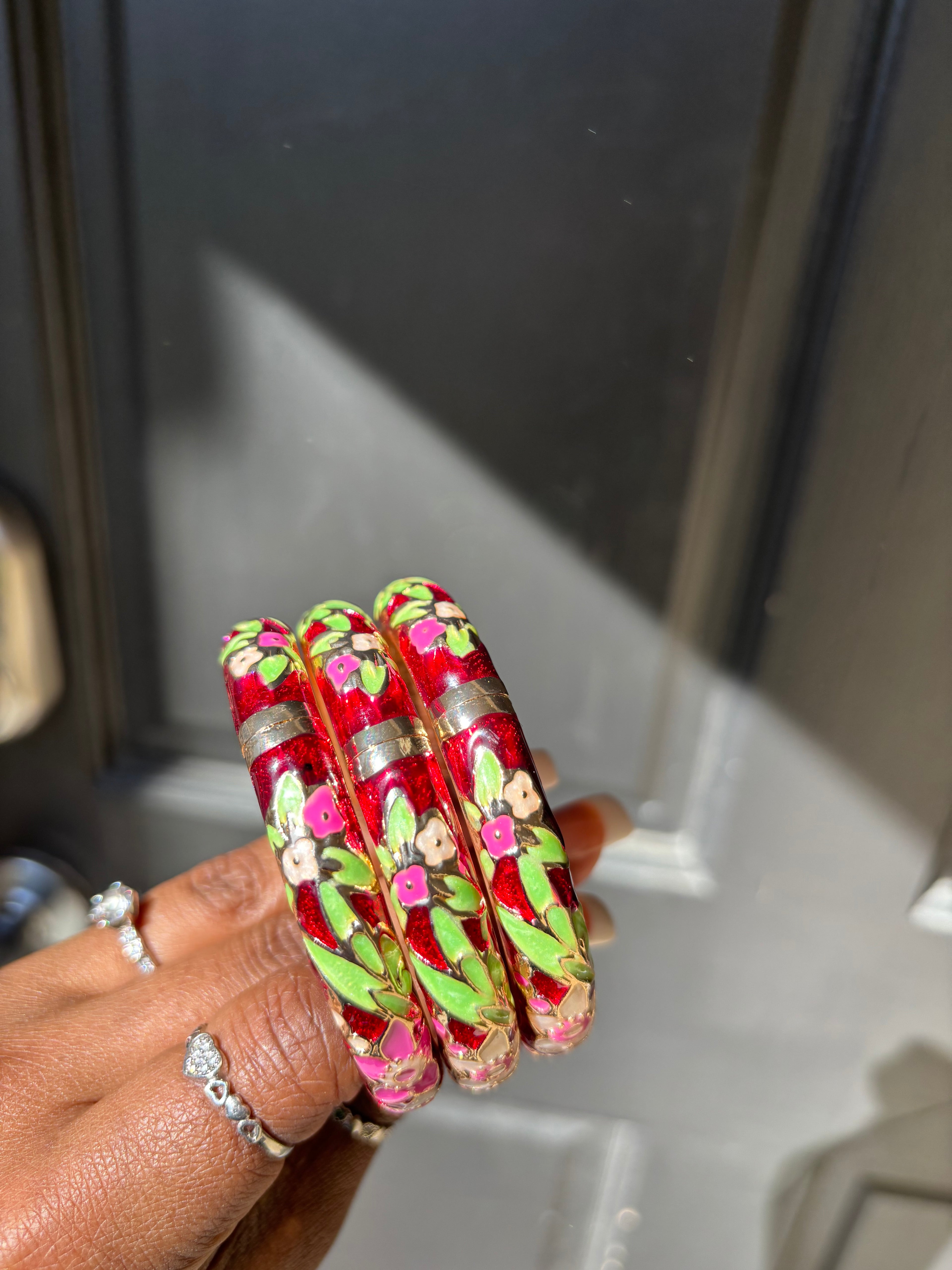 Floral vintage cuff bangle
