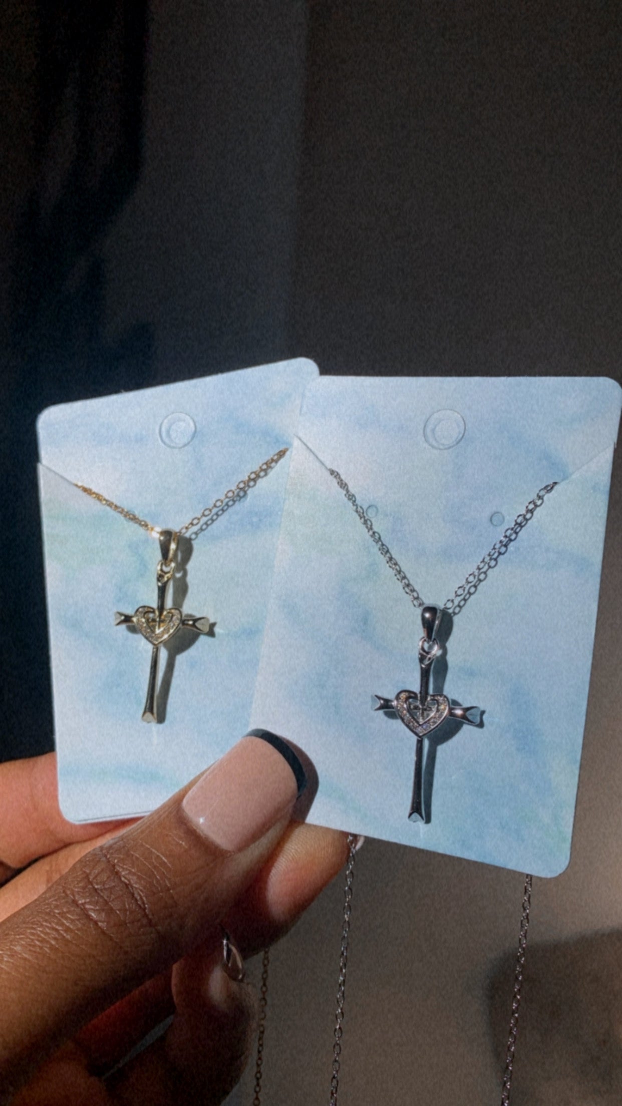 Heart over cross