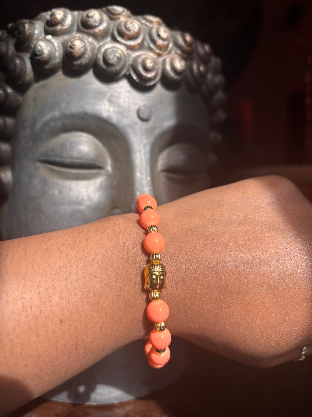 Buddha head beaded bracelet