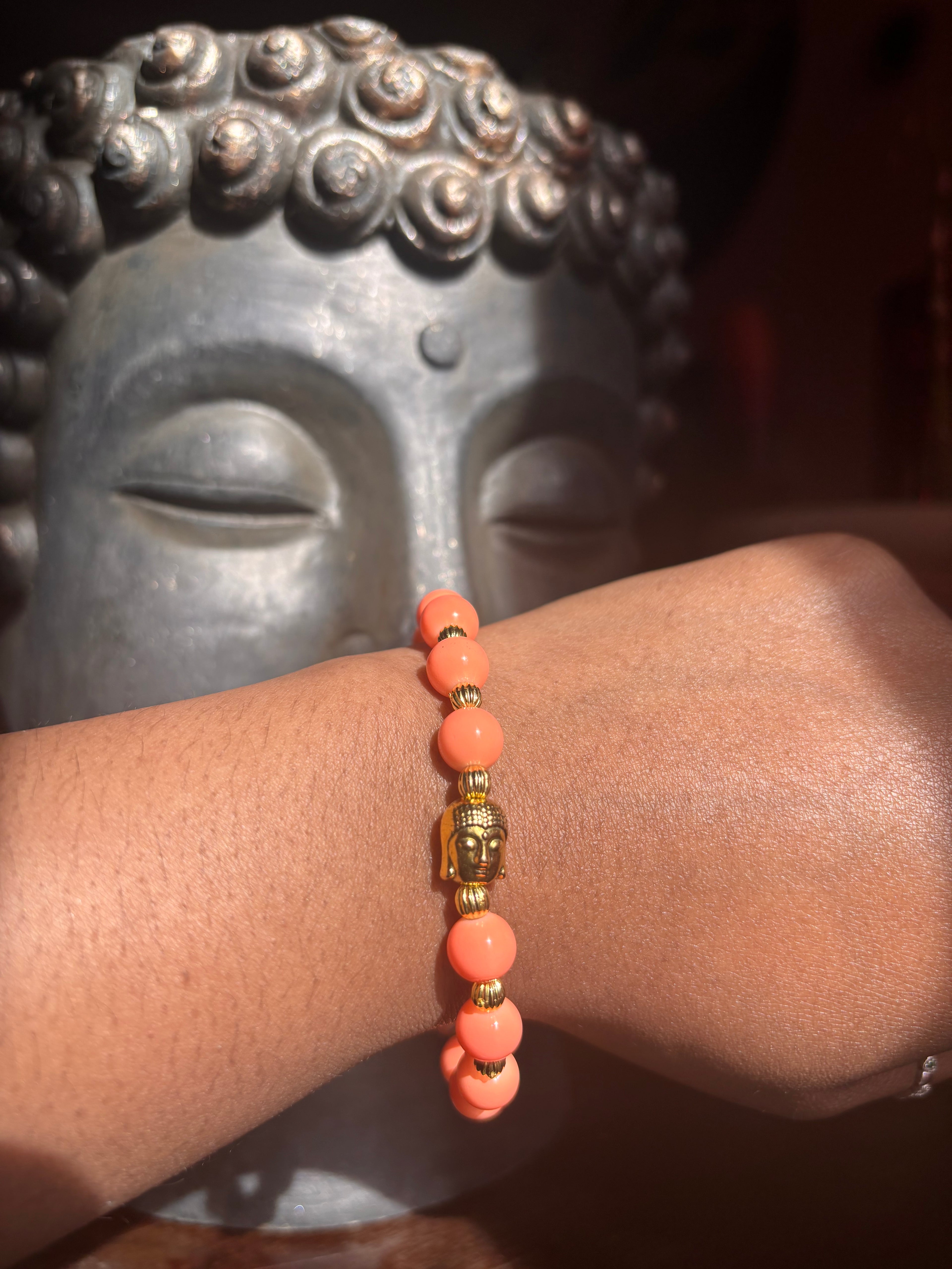 Buddha head beaded bracelet