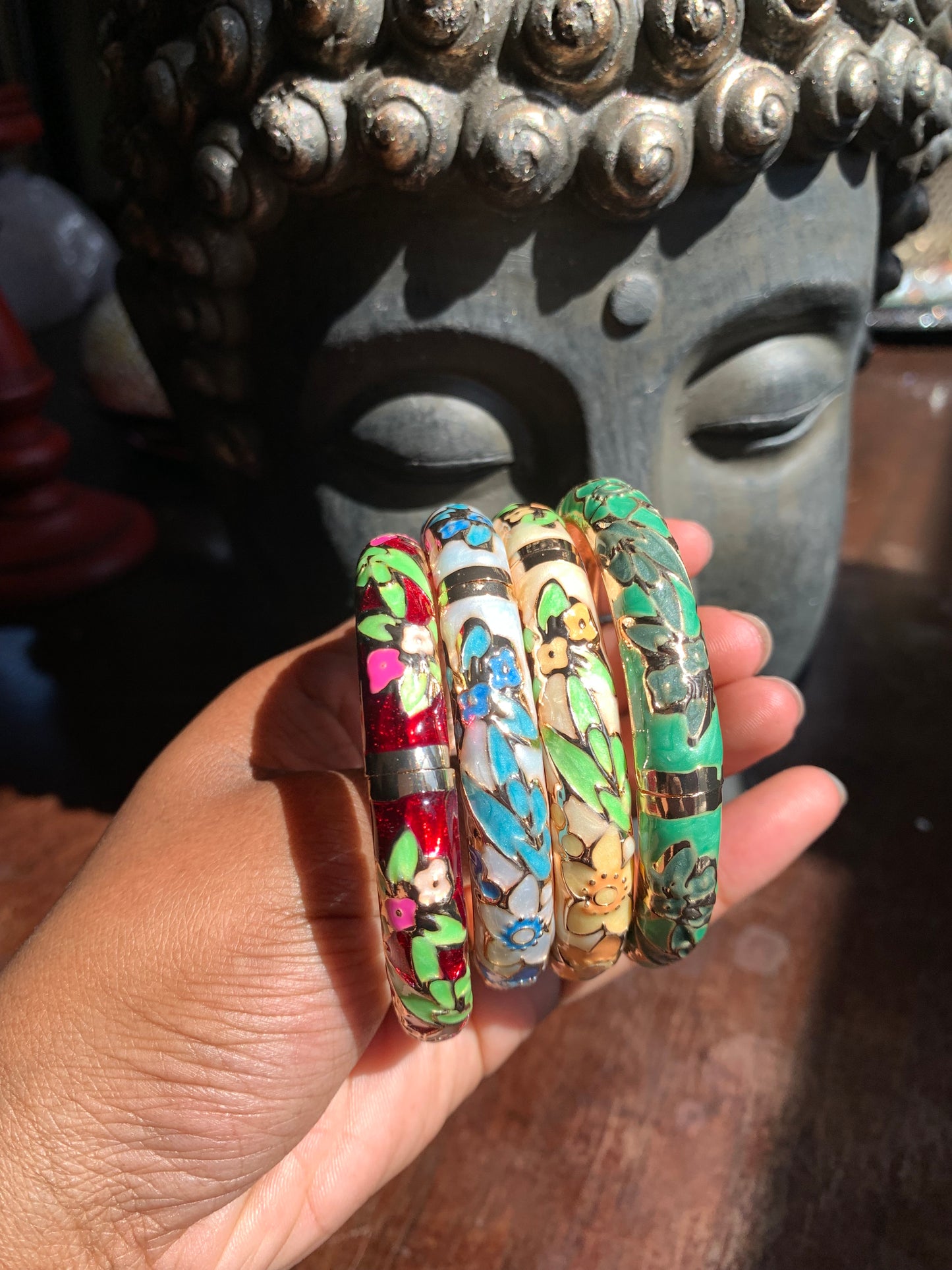 Floral vintage cuff bangle