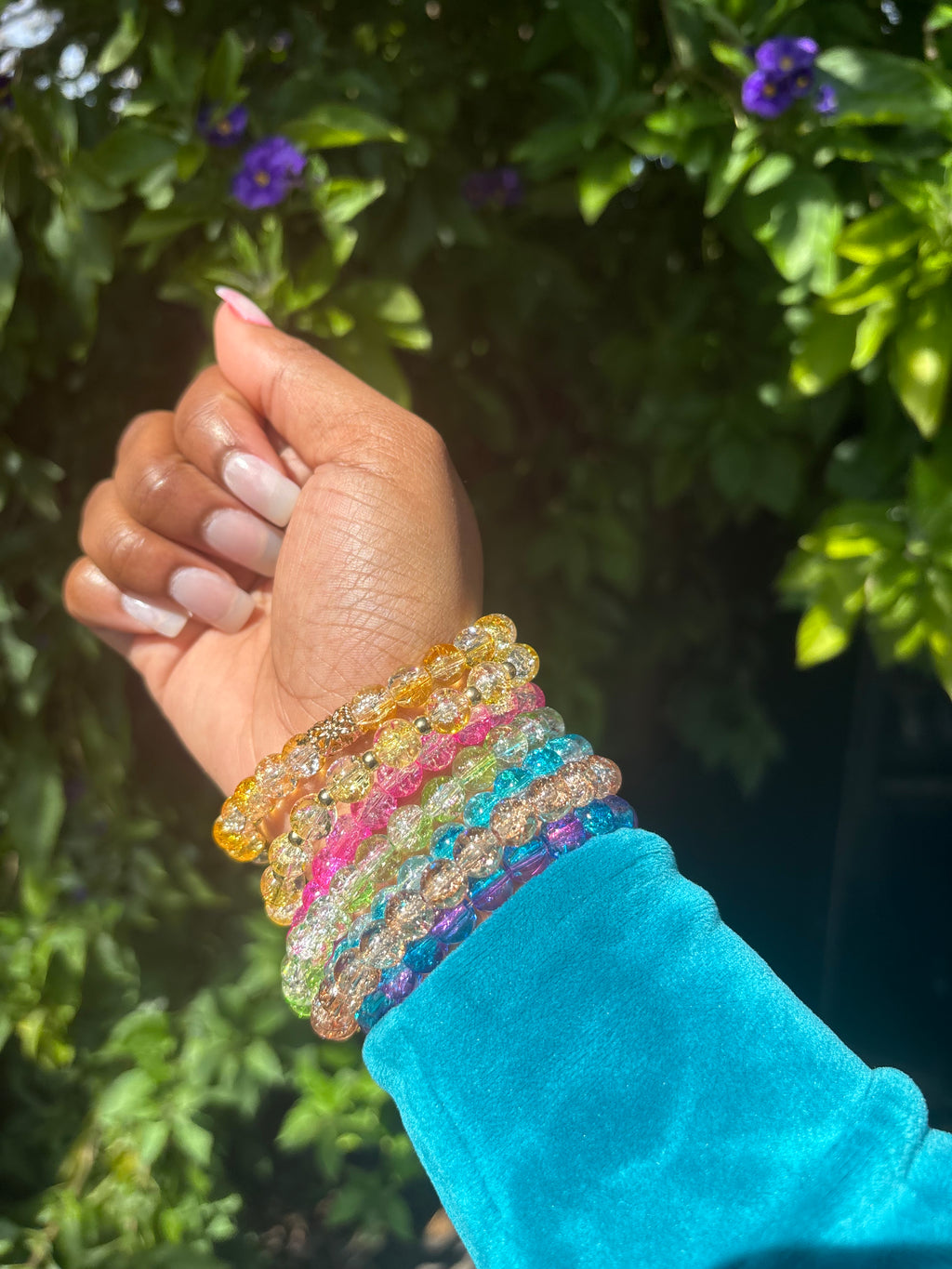 Glitter beaded bracelet