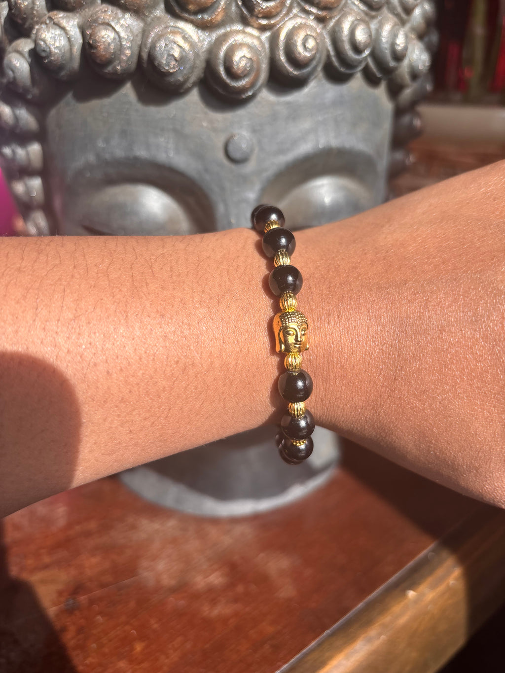 Buddha head beaded bracelet