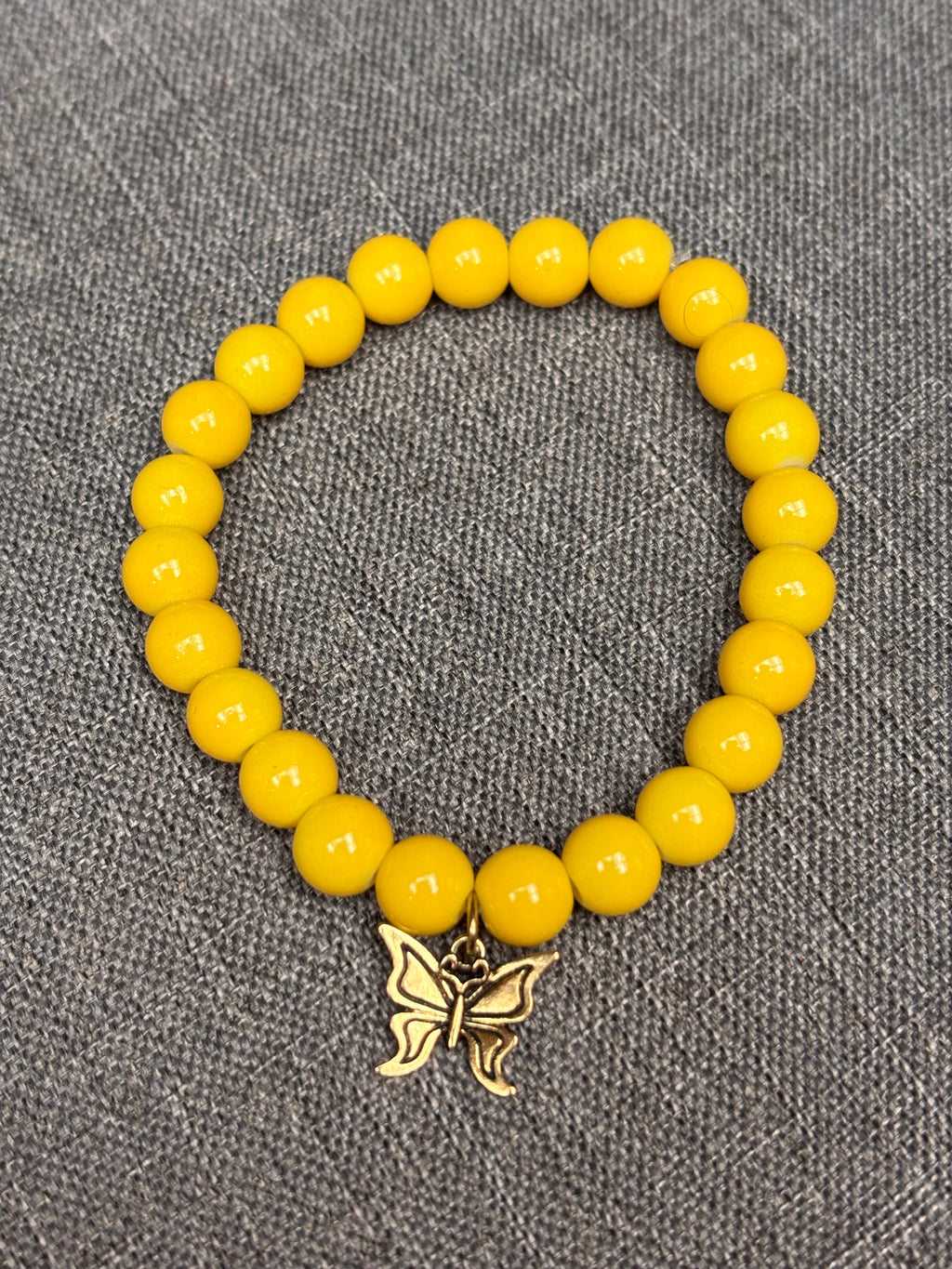 Dandelion butterfly beaded bracelet
