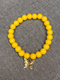 Dandelion butterfly beaded bracelet