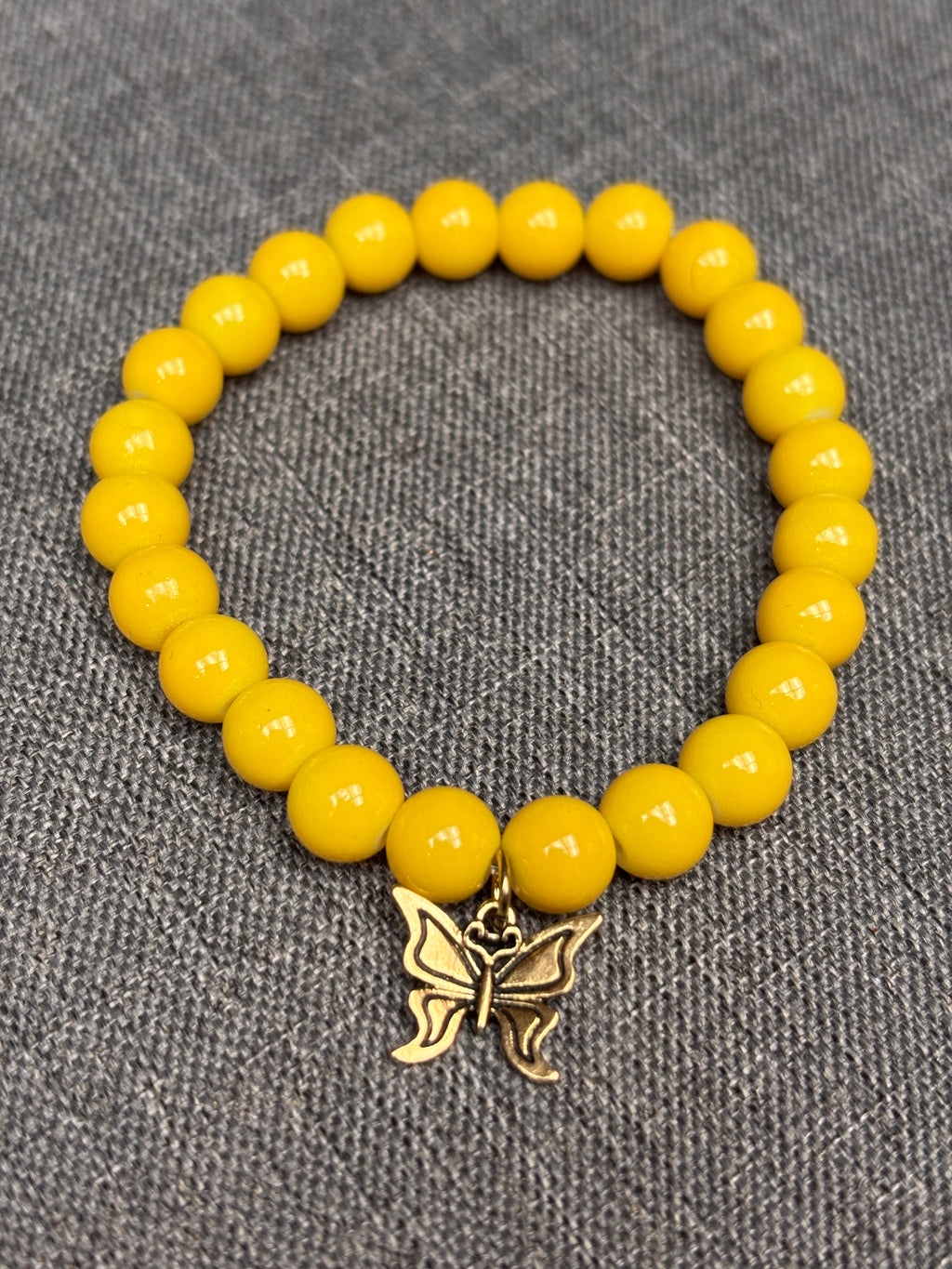 Dandelion butterfly beaded bracelet